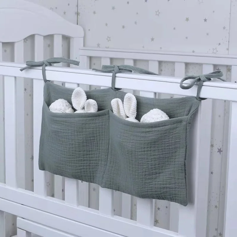 1 шт. Портативная детская прикроватная сумка для хранения Многофункциональный Органайзер для изголовья кровати для новорожденных Для детей Детская кровать Подвесная сумка для подгузников