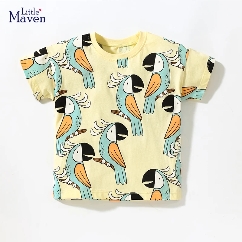 Little maven, летняя детская одежда, футболка для мальчиков, топы с короткими рукавами, футболки, футболки с героями мультфильмов, детская одежда из хлопка 2-7 лет