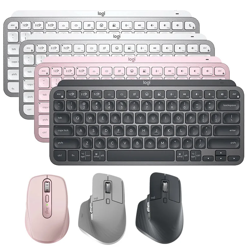 Logitech Keyboard Mouse Set MX Keys Мини Беспроводная клавиатура BT Клавиатура с подсветкой в любом месте 3 Беспроводные мыши Master 3 BT