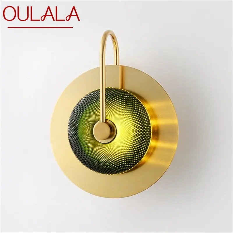OULALA Nordic Wall Light Современная Креативная лампа LED Scones Светильники из золотого стекла для дома и отеля