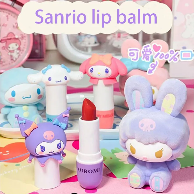 Sanrio Mymelody Kuromi Cinnamoroll Kawaii Новая Мультяшная Увлажняющая светлая помада для женщин Увлажняющий блеск для губ