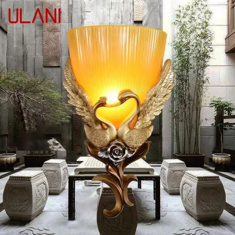 ULANI Contemporary Swan Настенное бра LED Indoor Gold Романтическое креативное освещение для домашнего декора гостиной спальни