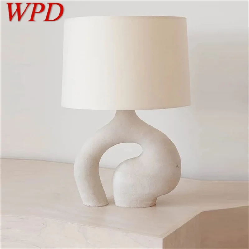 WPD White Креативная настольная лампа, современная светодиодная лампа из смолы для украшения дома, гостиной, спальни.