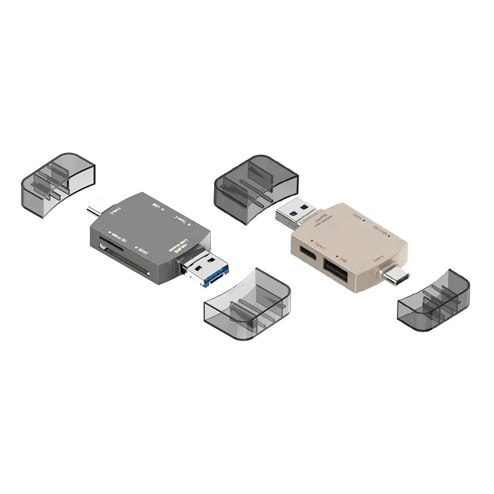 Адаптер Type C Многофункциональный USB-кард-ридер из цинкового сплава, устройство для чтения карт Micro SD, флэш-накопитель для мобильных телефонов, планшетов, компьютеров