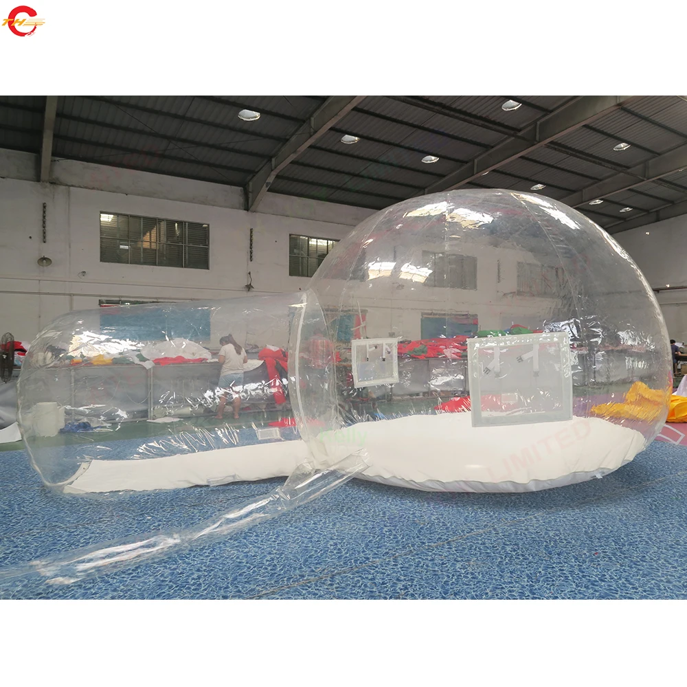 Бесплатная доставка Прозрачная надувная хрустальная палатка-купол с туннелем для продажи