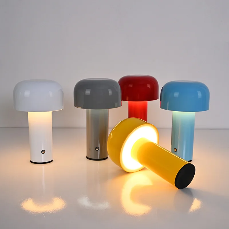 Декоративная настольная лампа Nordic mushroom, перезаряжаемая через USB, настольная лампа для бара в ресторане, светодиодная прикроватная настольная лампа для домашнего ресторана