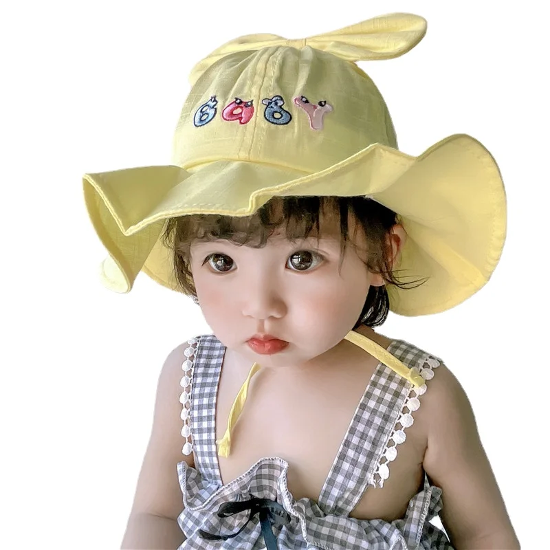 Детская шляпка, Хлопковая Детская Шляпка от Солнца, Шляпка для девочки, Реквизит для фотосъемки Новорожденных, Шапочки для мальчиков, Летние Шапочки для малышей