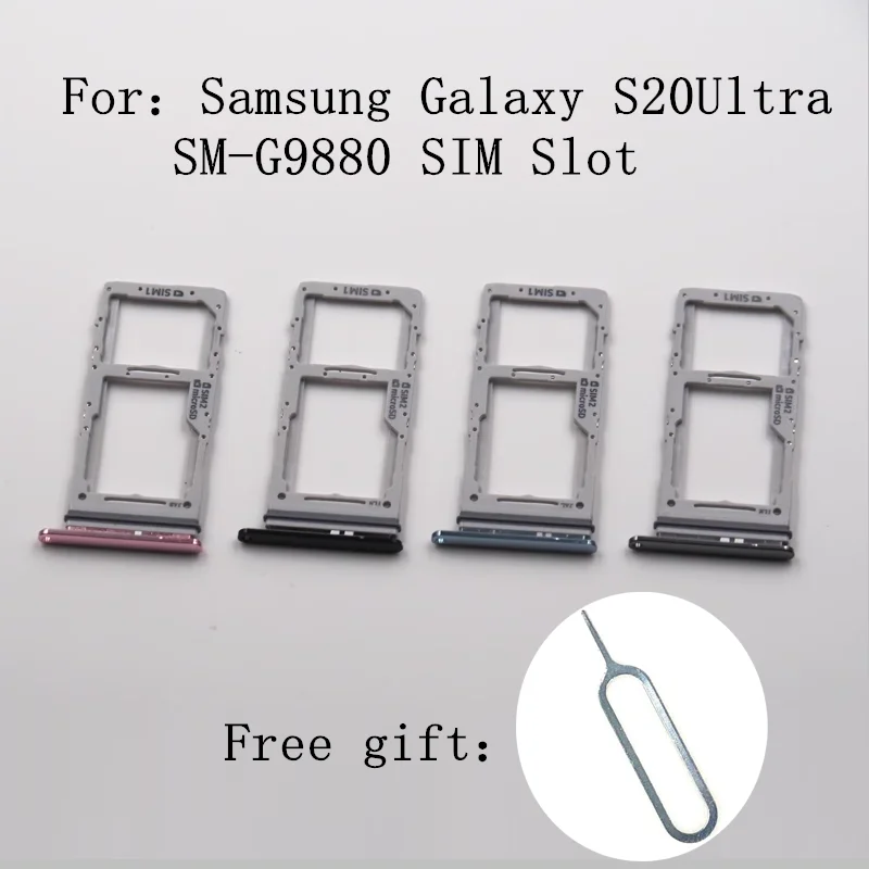 Для Samsung Galaxy S20Ultra SM-G9880 Оригинальный корпус телефона, новый адаптер для SIM-карты и слот для держателя лотка для карт Micro SD