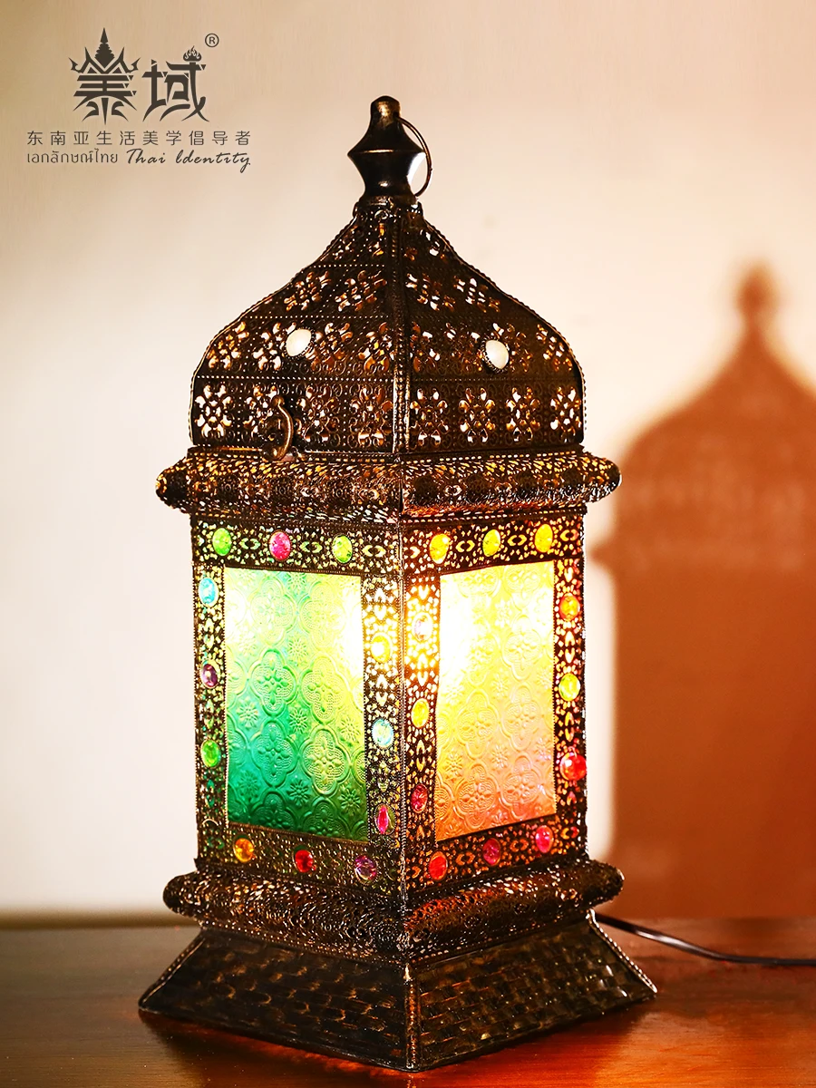 Железная декоративная настольная лампа Тайская вилла Тайский спа-массажный салон атмосфера настольная лампа украшение