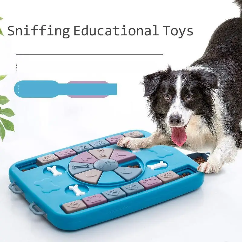Игрушки-головоломки для собак, интерактивная медленная кормушка, увеличивающая IQ щенка, Диспенсер для еды, медленно поедающая нескользящая миска, игра для дрессировки домашних кошек и собак.