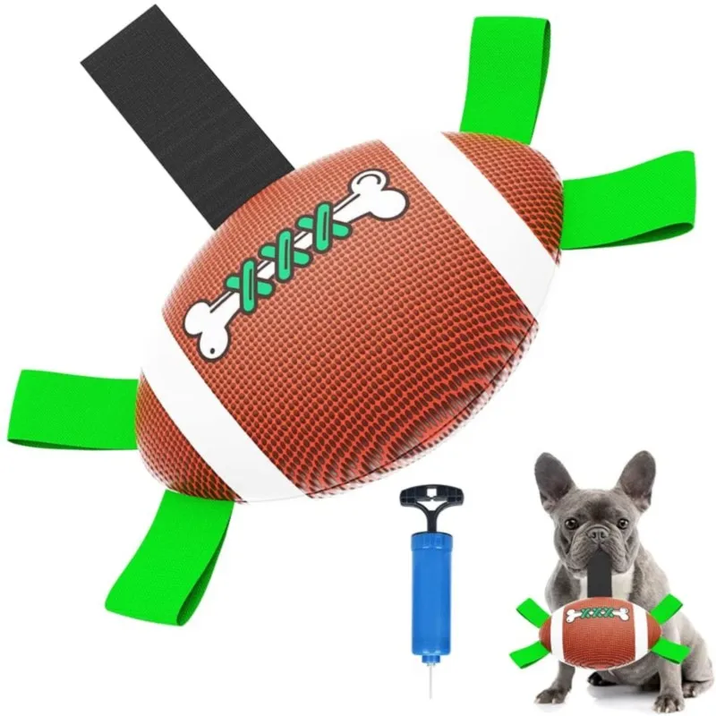 Игрушки для собак Футбольные Игрушки для Домашних Животных с Захватными Язычками Pet Chew Интерактивная Игрушка для Регби с Мячом для Собак для Маленьких Средних Собак Игрушки Для Домашних Животных на открытом воздухе