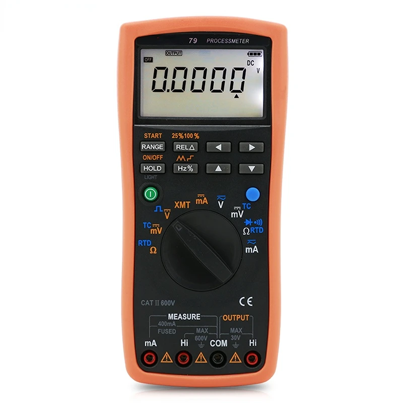 Измерение процесса мультиметром Vc79/Выходной сигнал напряжения и тока Источник технологического сигнала