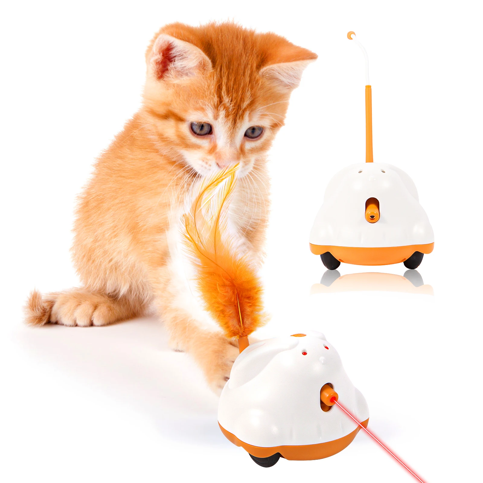 Интеллектуальные сенсорные игрушки для кошек, Интерактивные автоматические электронные игрушки из перьев, светодиодные шарики, перезаряжаемые через USB, игрушки для котенка для домашних животных