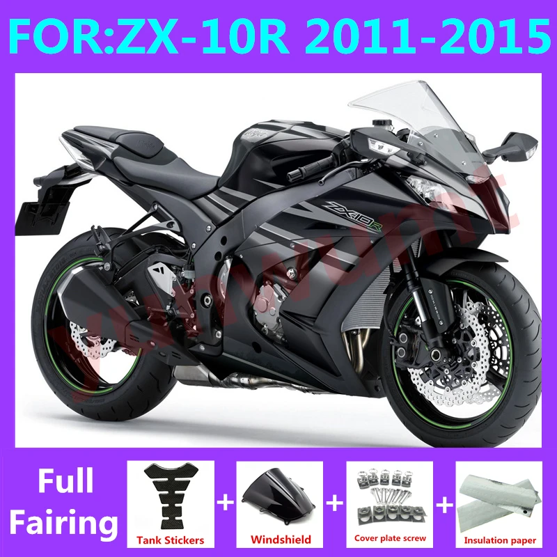 Комплект мотоциклетных обтекателей для Ninja ZX-10R ZX10R zx 10r 2011 2012 2013 2014 2015 11 12 13 14 15 комплект крышки бака обтекателя черный