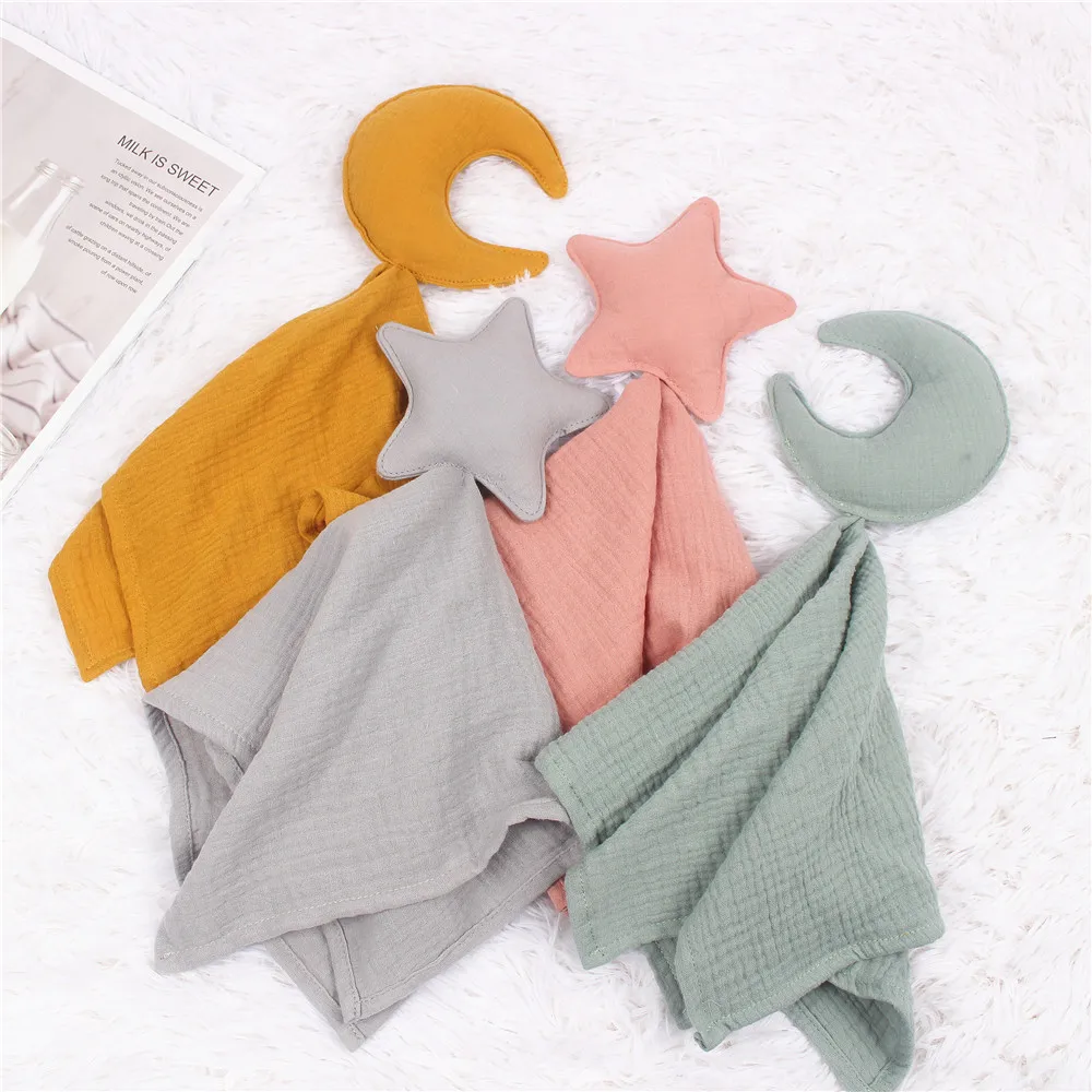 Комфортное полотенце Star Moon, детское муслиновое хлопчатобумажное одеяло, маленькое полотенце для куклы Baby Sleeping Comfort