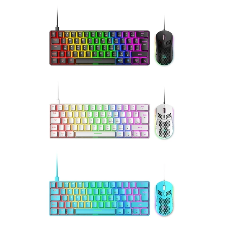 Набор клавиатуры-манипулятора и мыши Клавиатура со светодиодной подсветкой RGB для Windows PC Gamer