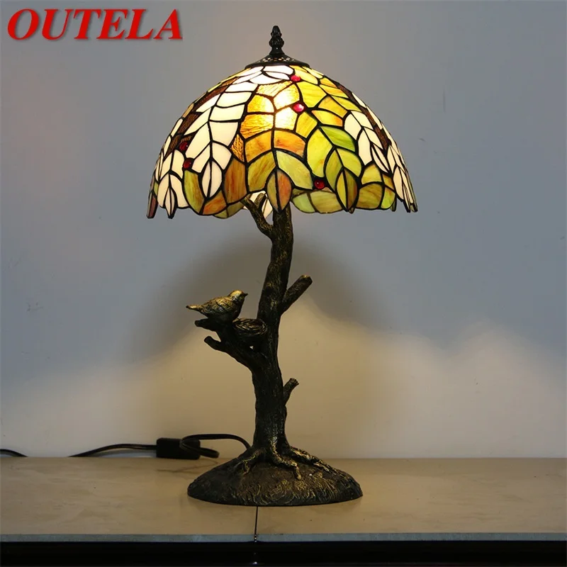 Настольные лампы OUTELA Tiffany, современный светодиодный красочный настольный светильник, креативный для украшения дома, спальни