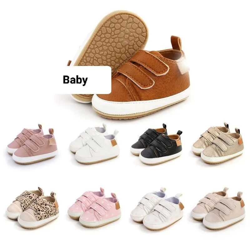 Новая детская обувь, ретро Кожаная обувь для мальчиков и девочек, Многоцветная резиновая подошва для малышей, противоскользящие Первые ходунки, Мокасины для новорожденных