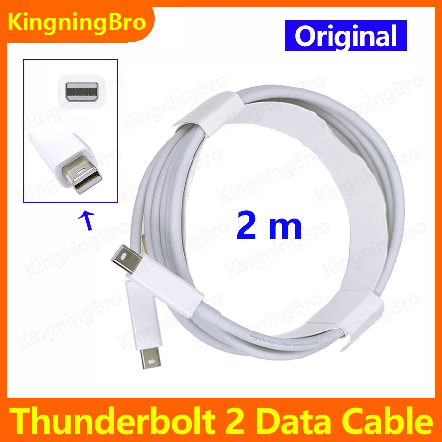 Новый оригинальный 2-метровый белый кабель Thunderbolt 2 для передачи данных Thunderbolt 2 для мультимедийного монитора Apple