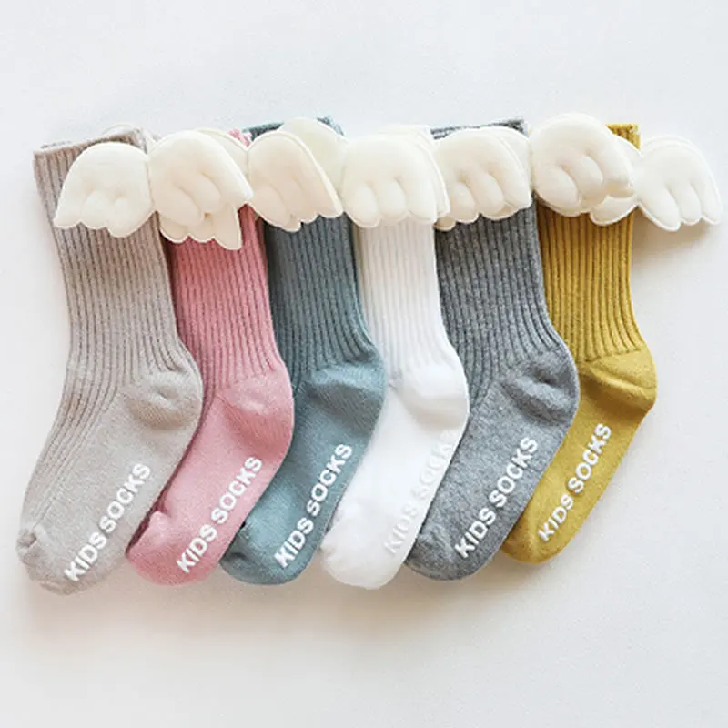 Носки для мальчиков и девочек, детские свободные летние Милые маленькие детские носки для новорожденных, носки с крыльями, тонкий хлопок