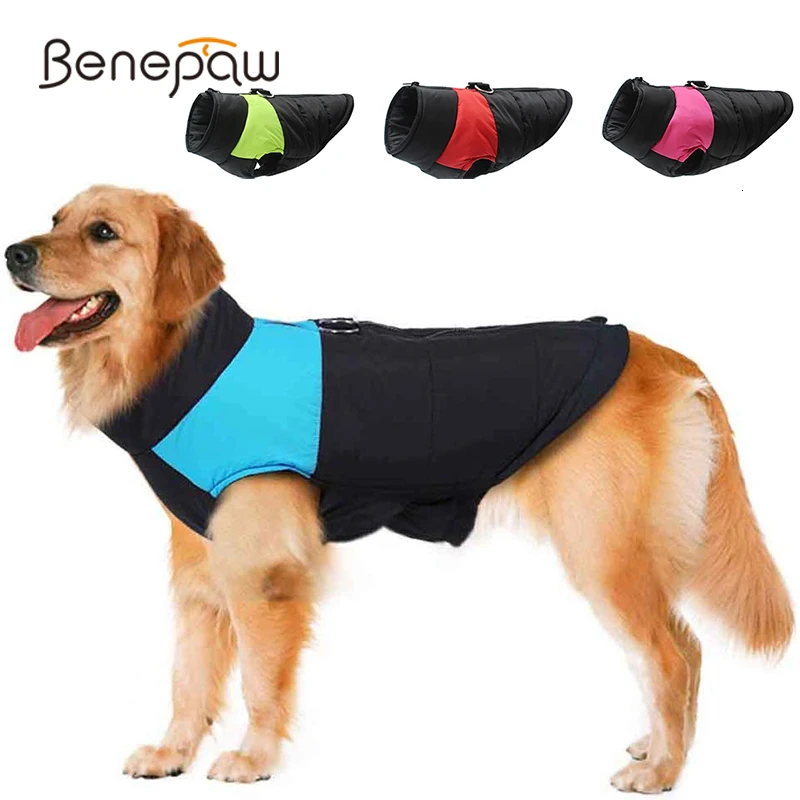 Одежда для собак Benepaw Small Medium Large Зимняя теплая Легкая прочная одежда для домашних животных, непромокаемое пальто, легко надевается / снимается