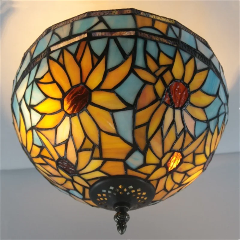 Потолочный светильник TEMAR Tiffany, современная креативная лампа с цветочными фигурами, светодиодные светильники для дома для украшения
