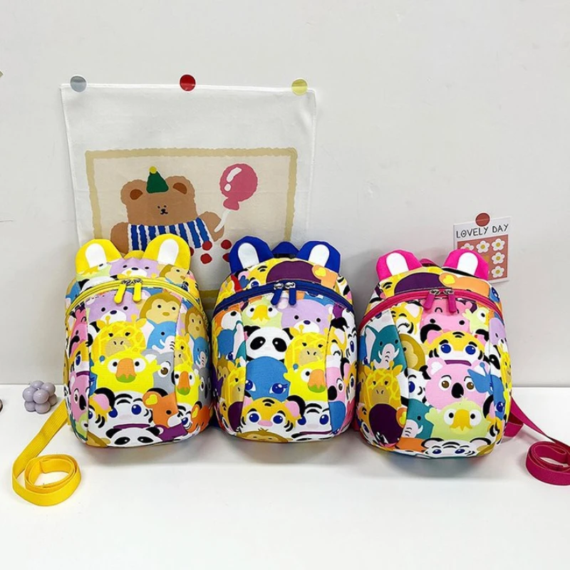 Прекрасный детский мини-рюкзак с мультяшным животным рисунком, милый принт, модная детская сумка для защиты от потери, сумки для детского сада для мальчиков и девочек