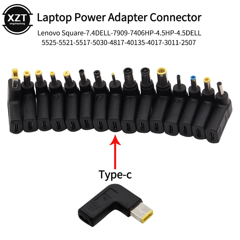 Разъем адаптера питания для ноутбука Разъем постоянного тока USB Type C для преобразования женского разъема в универсальный разъем для ноутбука Hp Dell Asus Acer Lenovo