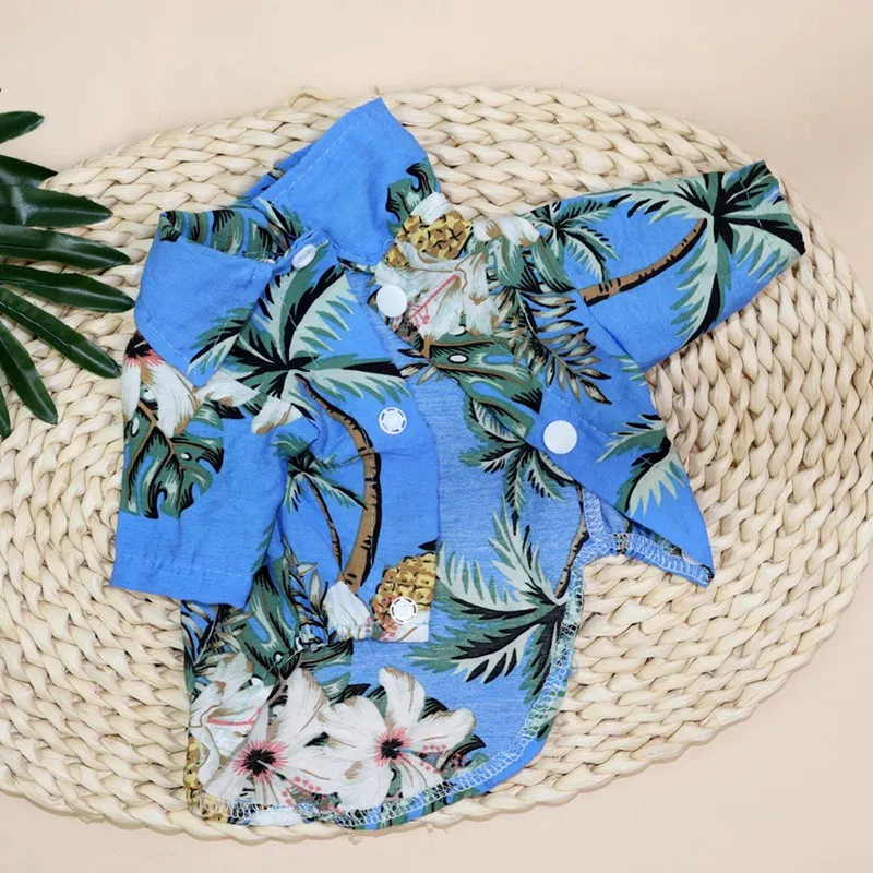 Рубашки, летняя пляжная одежда, жилет, одежда для домашних животных, гавайская футболка с цветочным рисунком для маленькой крупной собаки чихуахуа