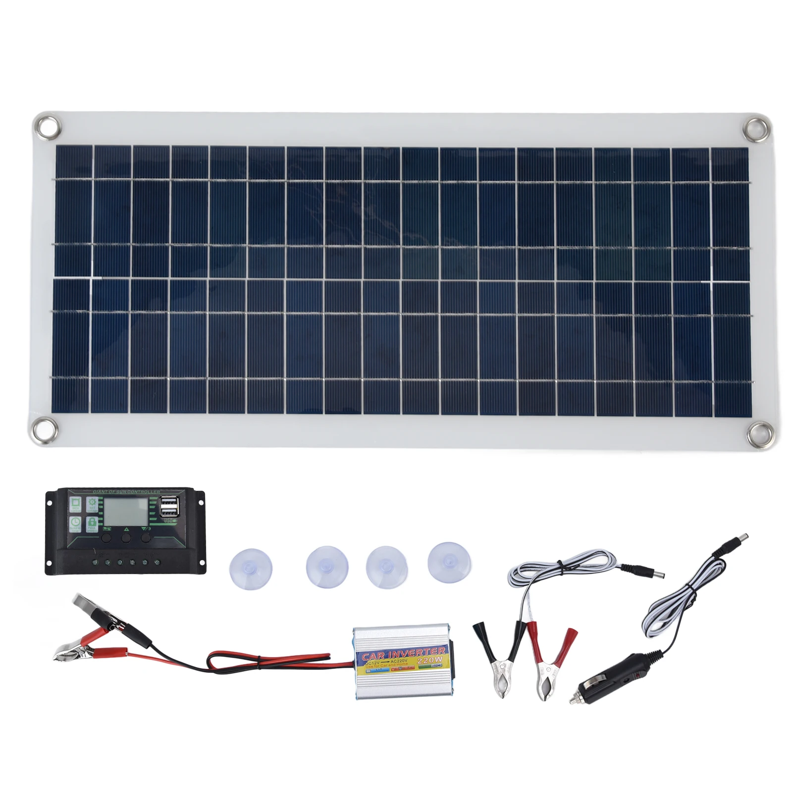 Стартовый набор солнечных панелей 30A контроллер заряда поликристаллический для лодки, для походов, для дома