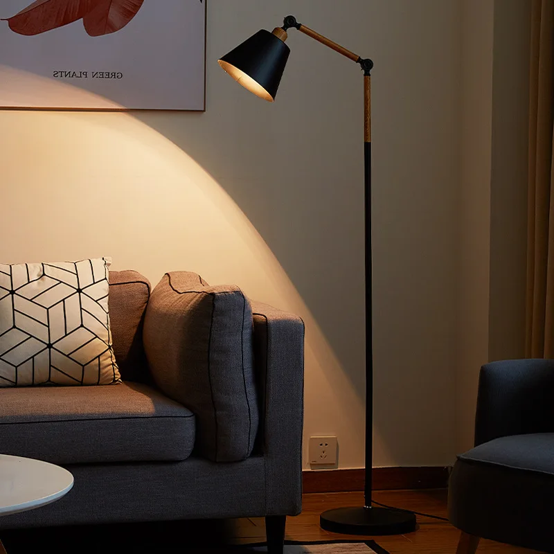 Торшер из дерева в стиле Северной Европы для гостиной, Светодиодная лампа для спальни, кабинета, столовой, Защита для глаз, Лампа для чтения В помещении.