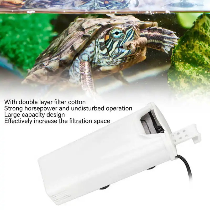 Фильтр для воды в аквариуме с черепахой, низкий уровень воды, Бесшумный фильтр-водопад в виде черепахи, для рептилий, штепсельная вилка США 110-120 В
