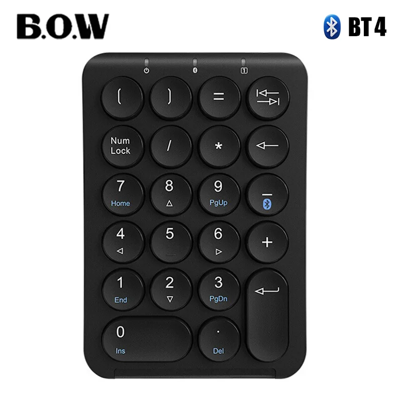 Цифровая клавиатура Bluetooth с 22 клавишами BOW Портативная Тонкая цифровая клавиатура Blutooth для ноутбука ipad Перезаряжаемая цифровая клавиатура